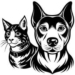 dog and cat vector