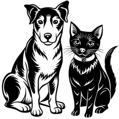 dog and cat vector