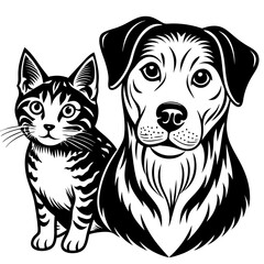 dog and cat vector
