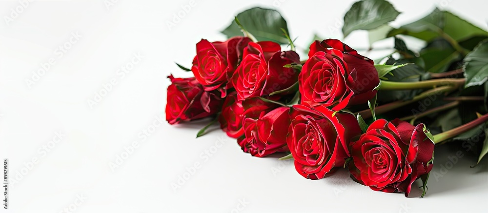 Poster a bunch of red roses with copy space image available