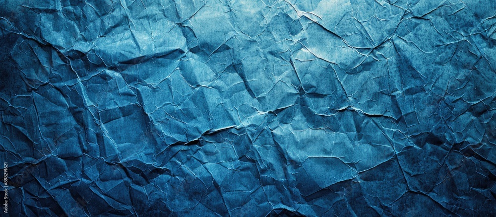 Aufkleber Background of textured blue paper with a grungy wrinkled appearance offering ample copy space image