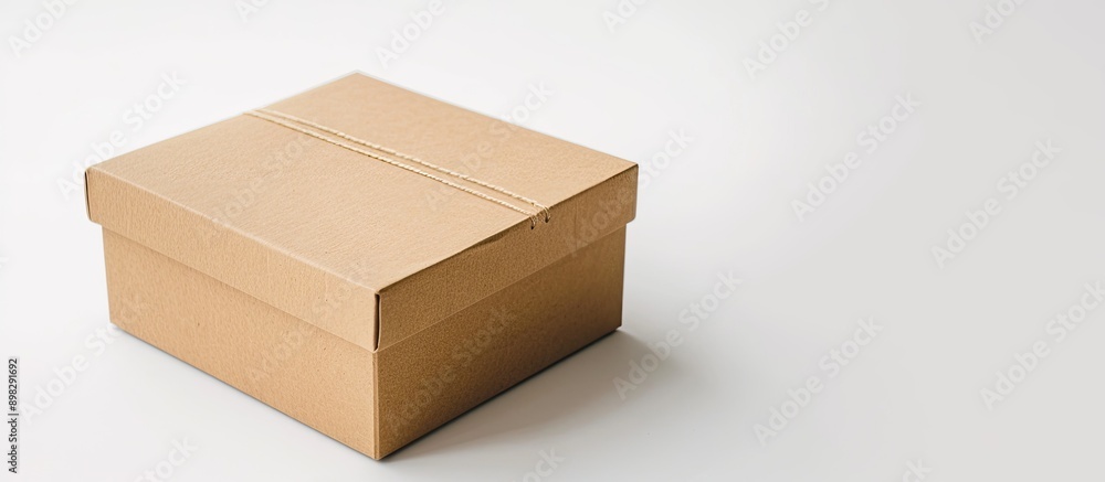 Aufkleber A card box placed on a plain white backdrop perfect for showcasing with copy space image
