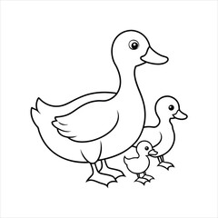 Bebek dan Anak anaknya vector