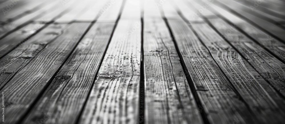 Aufkleber Abstract black and white wooden plank texture with a blurred focus ideal as a background for adding text or design with copy space image