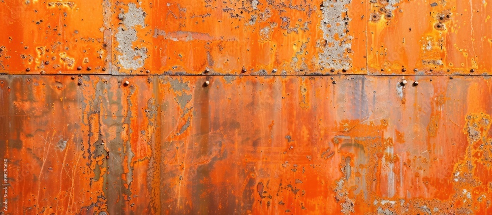 Aufkleber An aged orange galvanized sheet featuring rust rough texture decay and a lovely pattern perfect for adding text or images with its empty copy space