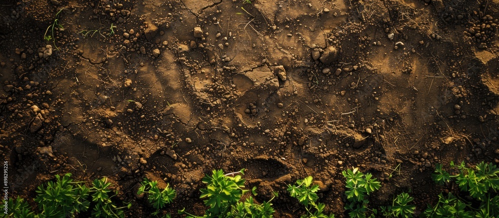 Poster Aerial view of soil texture or background providing a copy space image