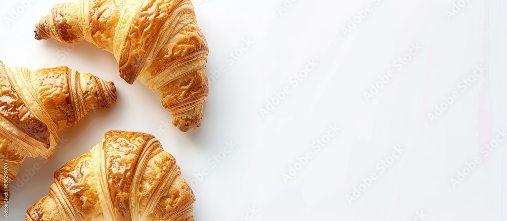 Poster croissants with copy space image on a clean white backdrop