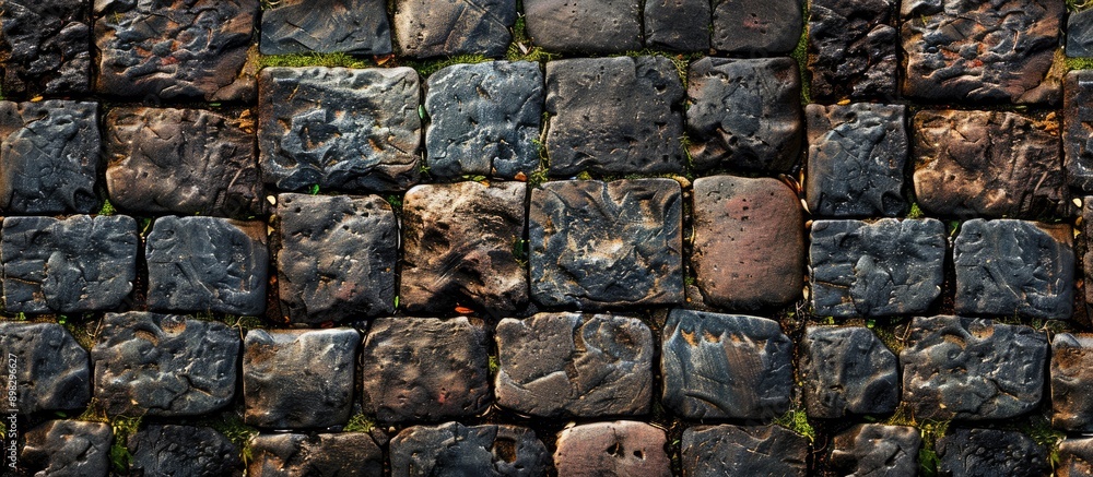 Aufkleber Background texture of cobblestone road with copy space image