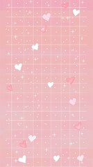 Pink grid pattern confetti blossom flower.