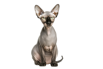 Sphynx cat in transparent bacground