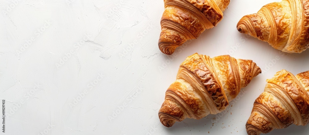 Poster croissants with copy space image on a clean white backdrop