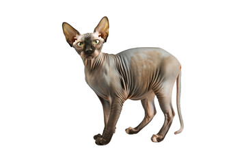 Sphynx cat in transparent bacground