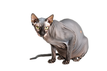 Sphynx cat in transparent bacground