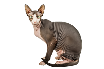 Sphynx cat in transparent bacground