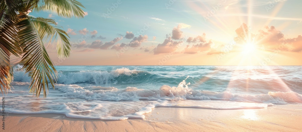 Poster beach backdrop with copy space image