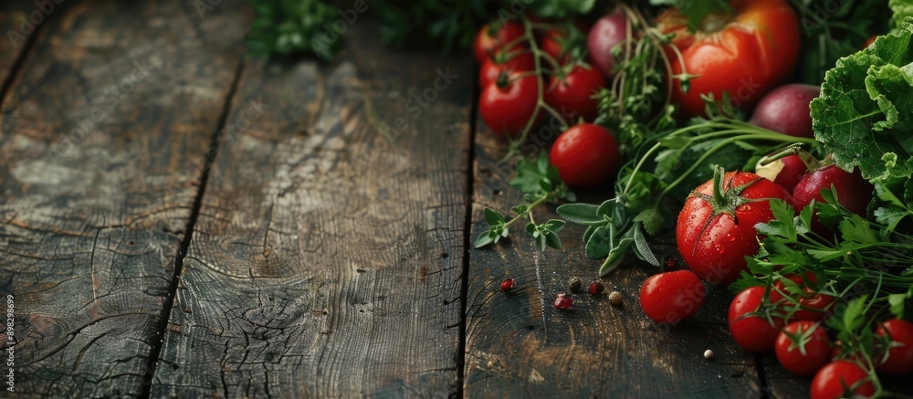 Aufkleber a captivating food styling scene with an assortment of fresh raw vegetables and herbs elegantly arra