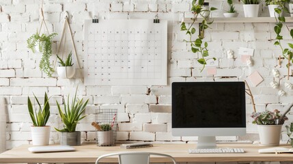 A minimalist wall calendar for keeping track of school events and assignments