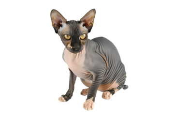 Sphynx cat in transparent bacground