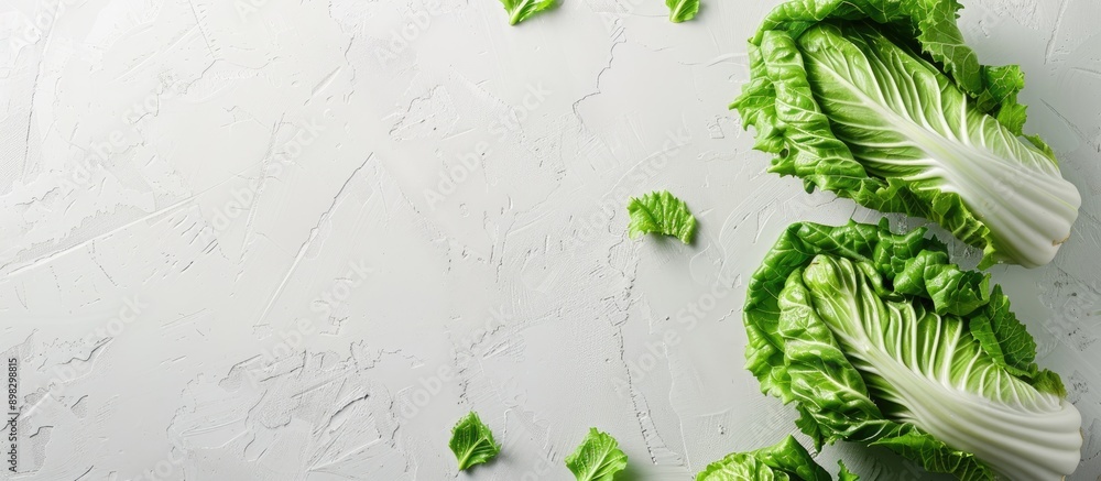 Aufkleber Chinese cabbage on a blank white backdrop with copy space for text or design