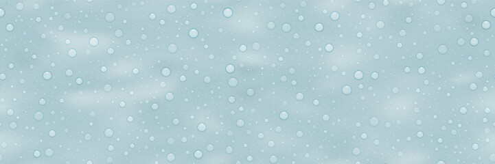 Light blue seamless texture of gel with air bubbles. Microscope illustration of liposome skincare liquid or micellar tonic with two phases. Vector bg