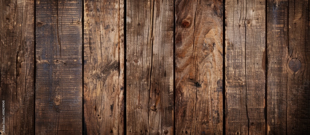 Aufkleber Aged wooden panels with a grungy brown background texture for use as a background in designs or to create copy space images