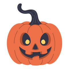 Funny hand drawn halloween pumpkin vector illustration