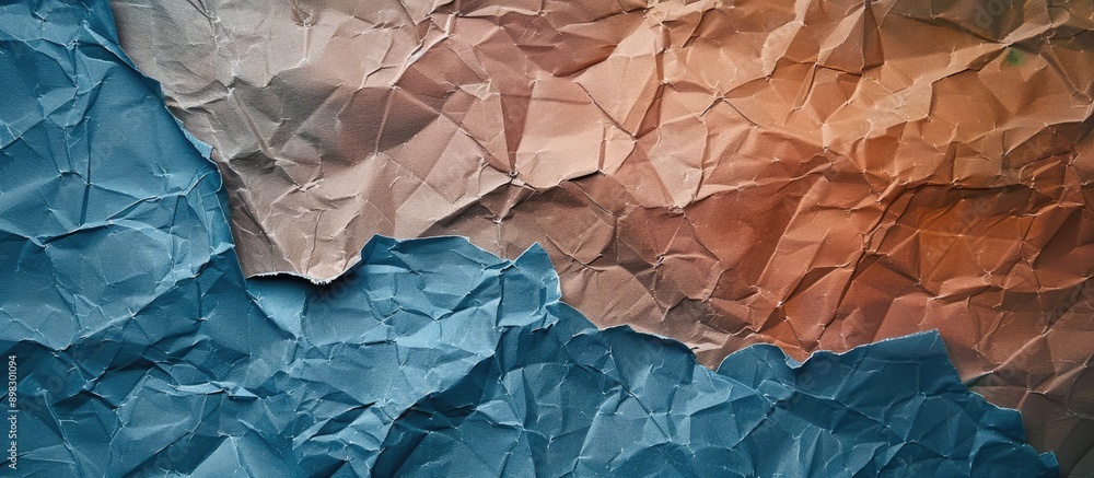 Aufkleber texture of crumpled craft tissue paper for a background with copy space image