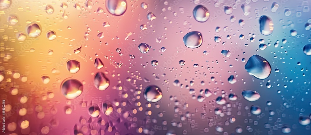 Aufkleber abstract blurred backgrounds in various colors with water droplets on glass creating an artistic cop