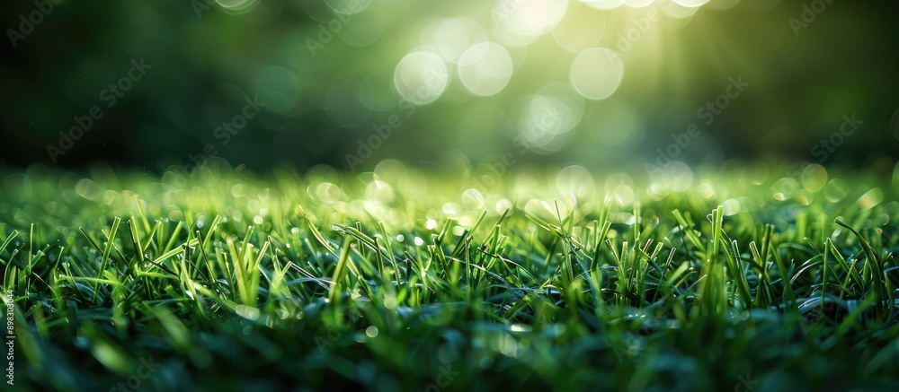 Poster Artificial grass providing a textured background ideal for a copy space image