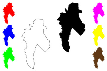 Chorzow City (Republic of Poland, Silesian Voivodeship) map vector illustration, scribble sketch City of Chorzow map