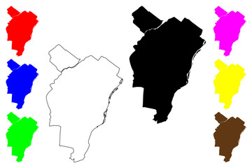 Ivano-Frankivsk City (Ukraine) map vector illustration, scribble sketch City of Ivano Frankivsk map