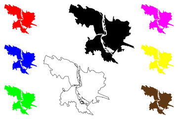 Irkutsk City (Russian Federation, Russia) map vector illustration, scribble sketch City of Irkutsk map