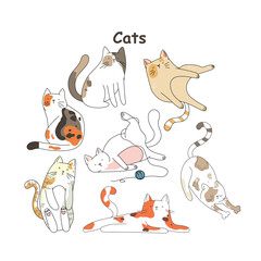 Vector cats. Set symbols. Cute cats	

