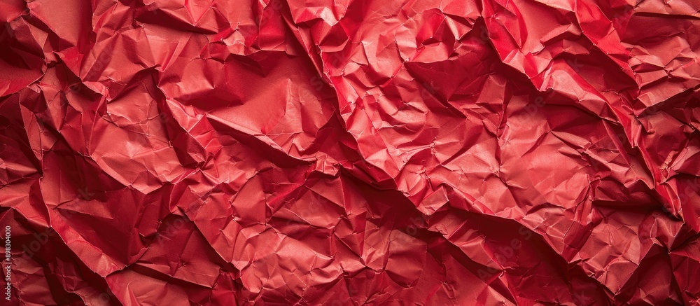 Aufkleber Crumpled red paper texture providing high quality background with ample copy space image for text