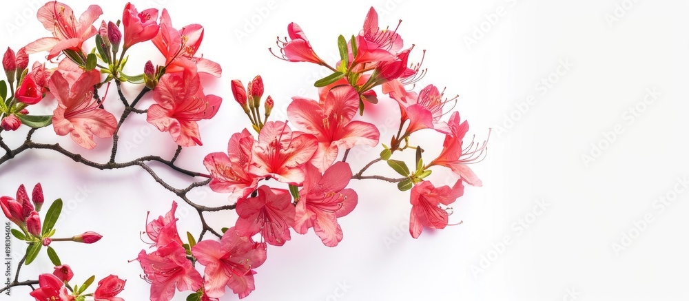 Aufkleber a bright spring azalea decoration set against a white backdrop with ample copy space image