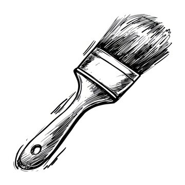 recommend clip art: Hand-drawn paintbrush sketch illustration