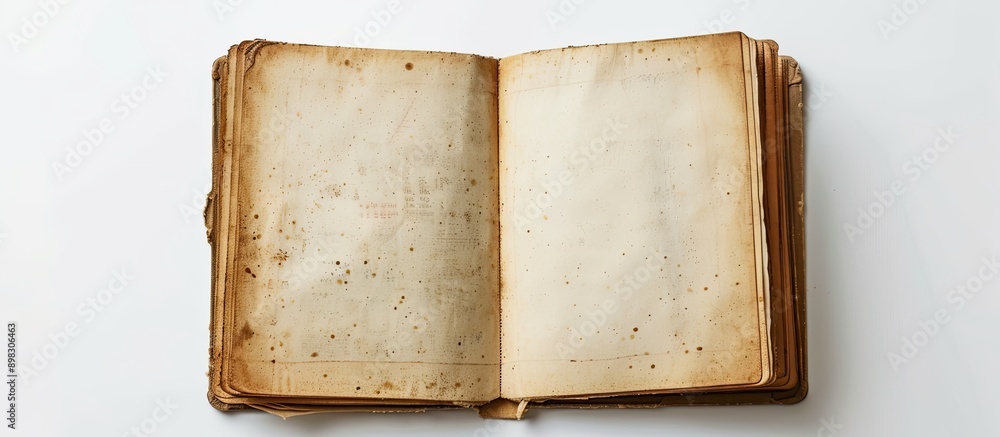 Leinwandbilder blank vintage notebook on a white backdrop with room for text or graphics copy space image