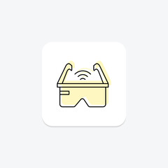 Wifi Glasses color shadow thinline icon , vector, pixel perfect, illustrator file
