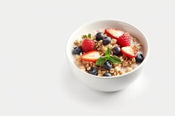 Healthy breakfast with fresh berries