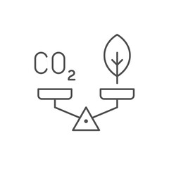 Carbon or eco decision line icon