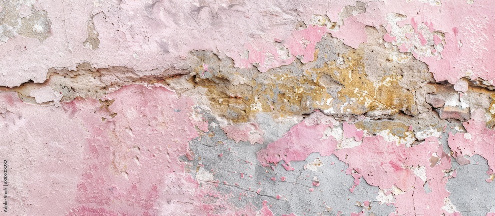Poster An aged limestone surface with a pink abstract texture perfect for adding text or graphics with copy space image