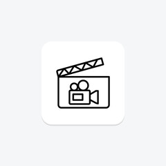 Clapper Board line icon , vector, pixel perfect, illustrator file