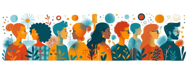 LinkedIn endorsements, skill validations, flat design illustration