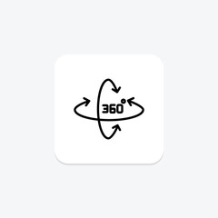 Obraz premium 360 Degree Rotate line icon , vector, pixel perfect, illustrator file