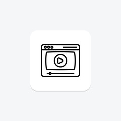 Video Streaming line icon , vector, pixel perfect, illustrator file
