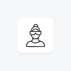 Vr User line icon , vector, pixel perfect, illustrator file