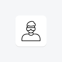 Vr User line icon , vector, pixel perfect, illustrator file