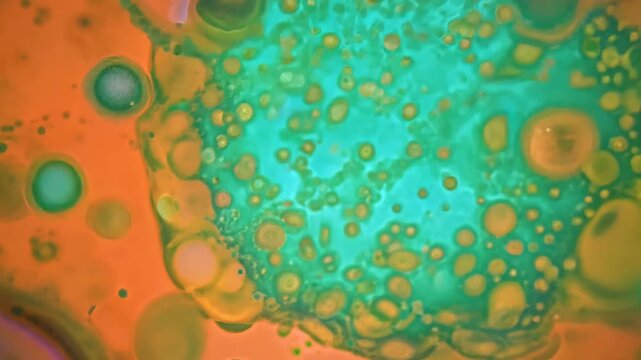 Microorganisms under a microscope