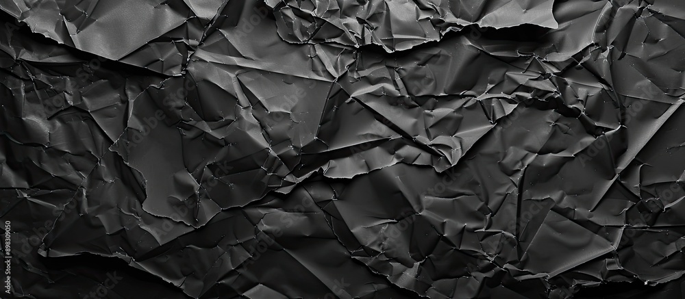 Poster a crumpled black paper background offering texture and copy space image