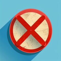 No entry sign, prohibition circle, flat design illustration